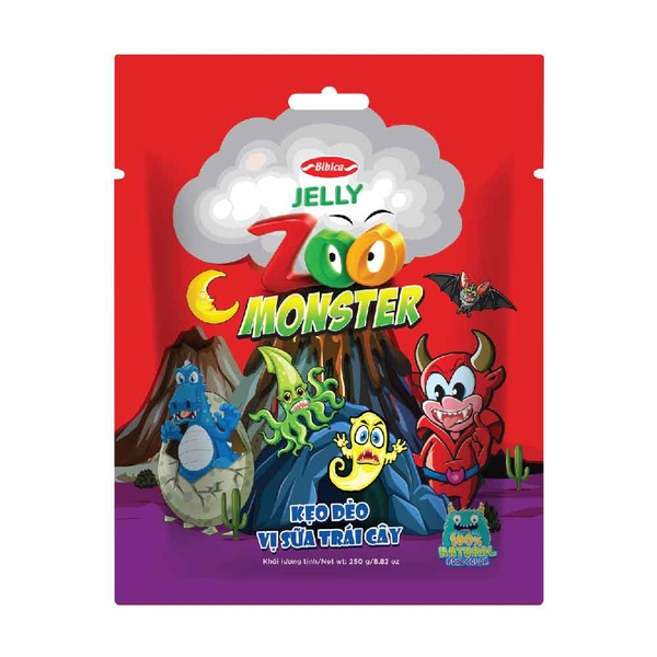 Zoo monster jelly candy in plastic bag 96g Bibica - Essence of