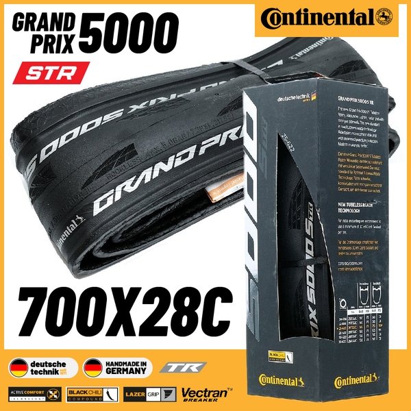 Vỏ gấp 700x28c ĐEN Continental 5000 STR Grand Prix Tubeless