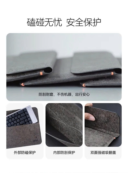 Túi đựng bàn phím Lofree Flow2 phiên bản 100 phím – Chất liệu da PU mềm cao cấp kết hợp vải giả da lộn, chống trầy xước, tiện lợi khi mang theo – Màu nâu trầm (Dark Brown)