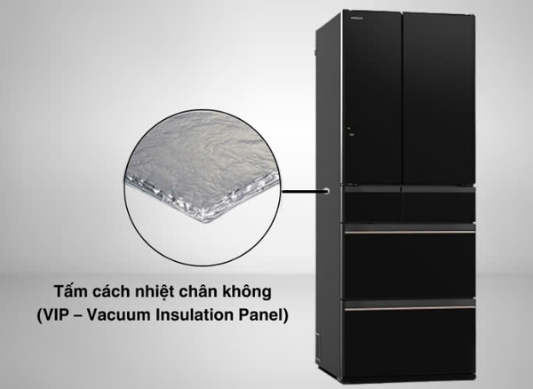 Tủ lạnh Hitachi Inverter 617 lít R-HW620RV XK 6 Cửa Màu đen Mới 100% Chính hãng