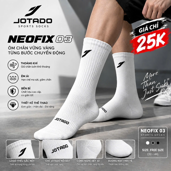 Tất Dệt Kim Thể Thao Jotado NEOFIT 03 Cao Cấp
