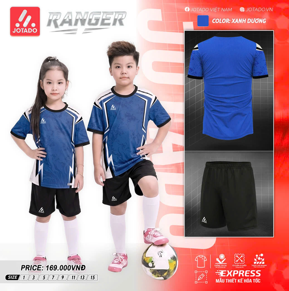 Bộ Quần Áo Bóng Đá Trẻ Em Jotado Ranger
