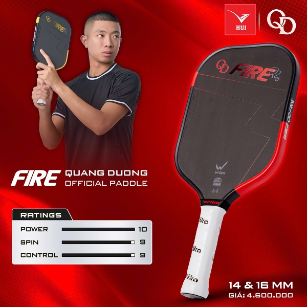 Vợt Pickleball Wika FIRE x Quang Dương