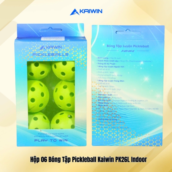Quả bóng tập luyện Pickleball nhựa cứng màu ngẫu nhiên vợt pickleball