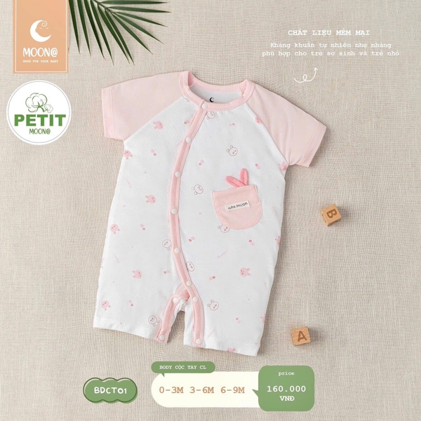 Body cộc  sơ sinh Moon túi ngực