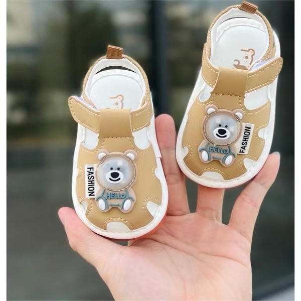 Dép bé trai tập đi hình gấu
