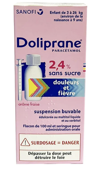 Siro Doliprane 100ml Cho Bé từ Sơ Sinh Đến 9 Tuổi Của Pháp