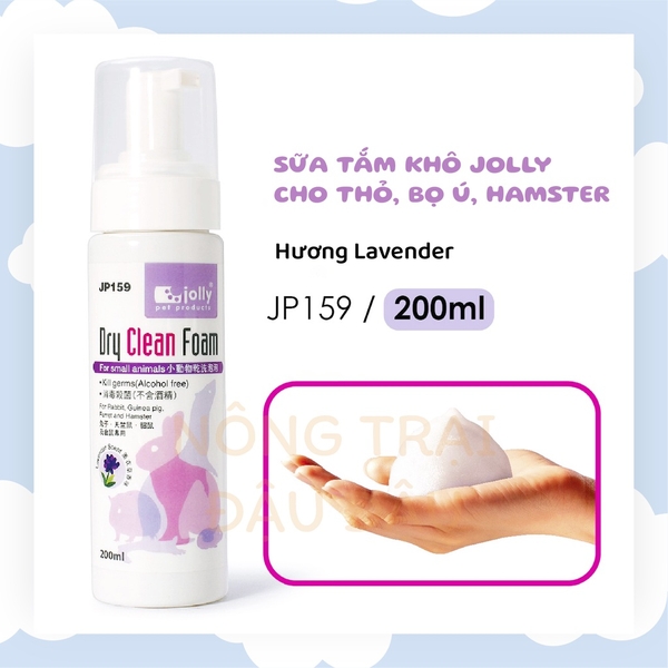 Sữa Tắm Khô Cho Thỏ Bọ Ú Hamster Hiệu Jolly Khử Mùi Khử Khuẩn 200ML