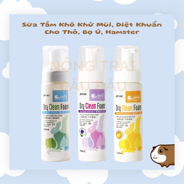 Sữa Tắm Khô Cho Thỏ Bọ Ú Hamster Hiệu Jolly Khử Mùi Khử Khuẩn 200ML