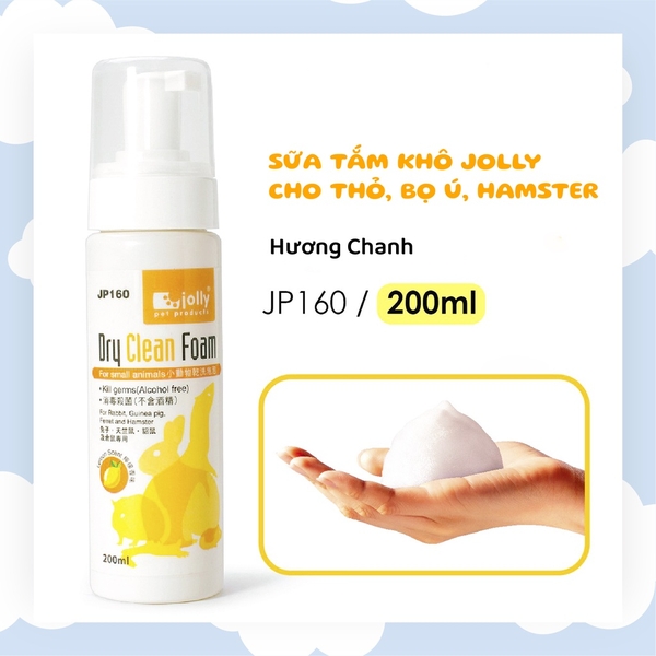 Sữa Tắm Khô Cho Thỏ Bọ Ú Hamster Hiệu Jolly Khử Mùi Khử Khuẩn 200ML