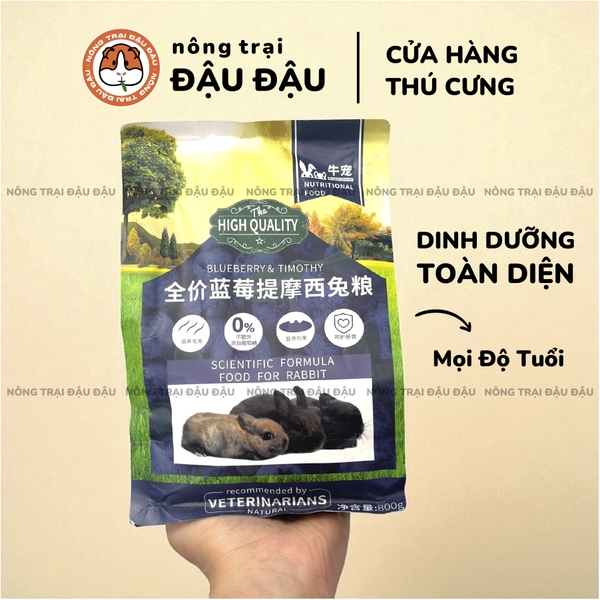 Cỏ Nén Cho Thỏ Niu Chong Giàu Chất Xơ Bổ Sung Việt Quất 800g