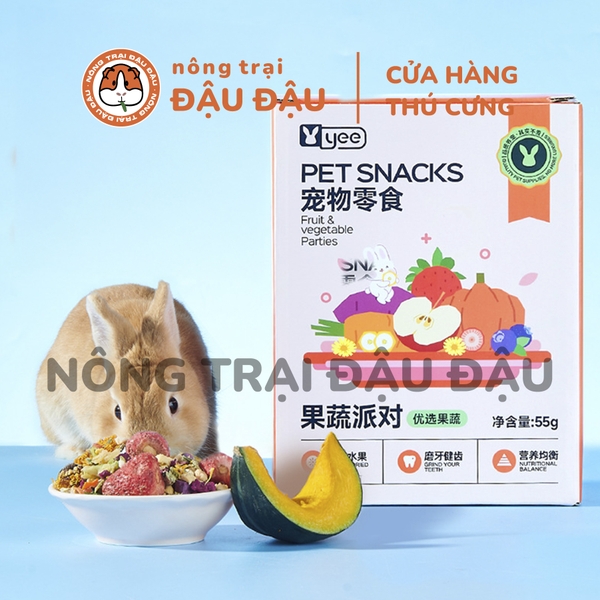 Trái Cây Rau Củ Sấy Lạnh Yee Cho Thỏ Ăn Vặt Cho Thỏ Giàu VItamim Hộp 55g