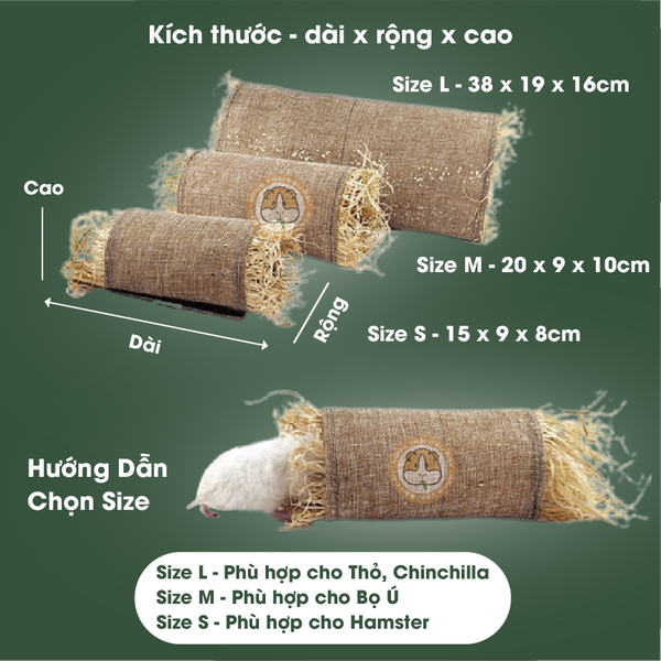 Ống Chui Cho Bọ Ú, Thỏ, Hamster Đường Hầm Chui Trú Ẩn