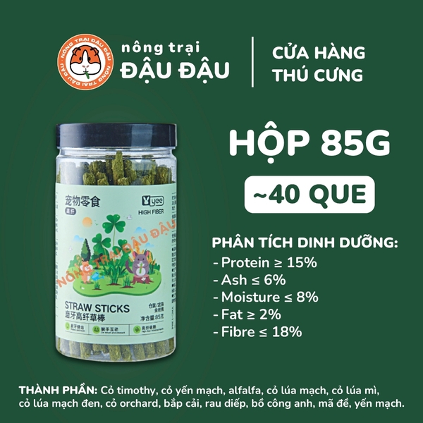 Bánh Cỏ Yee Cho Thỏ, Bọ Ú, Chinchilla, Hamster Thành Phần Từ 7 Loại Cỏ Giàu Chất Xơ