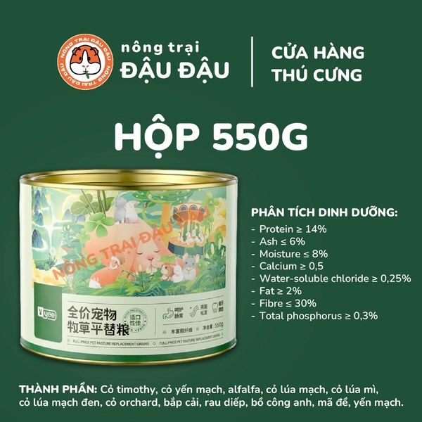 Bánh Cỏ Yee Cho Thỏ, Bọ Ú, Chinchilla, Hamster Thành Phần Từ 7 Loại Cỏ Giàu Chất Xơ