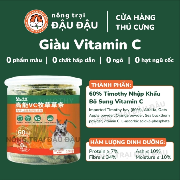Bánh Cỏ Timothy Cho Thỏ, Bọ Ú, Chinchilla Bổ Sung Dinh Dưỡng Niu Chong