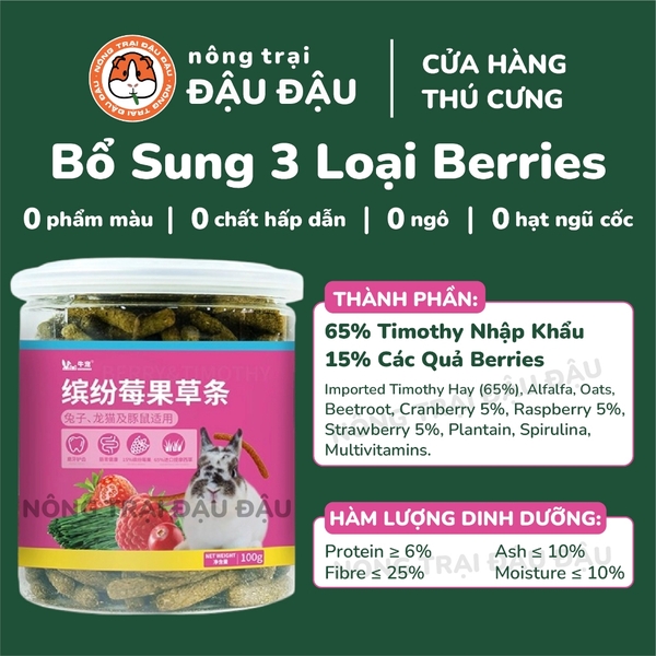 Bánh Cỏ Timothy Cho Thỏ, Bọ Ú, Chinchilla Bổ Sung Dinh Dưỡng Niu Chong