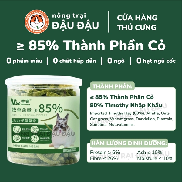 Bánh Cỏ Timothy Cho Thỏ, Bọ Ú, Chinchilla Bổ Sung Dinh Dưỡng Niu Chong