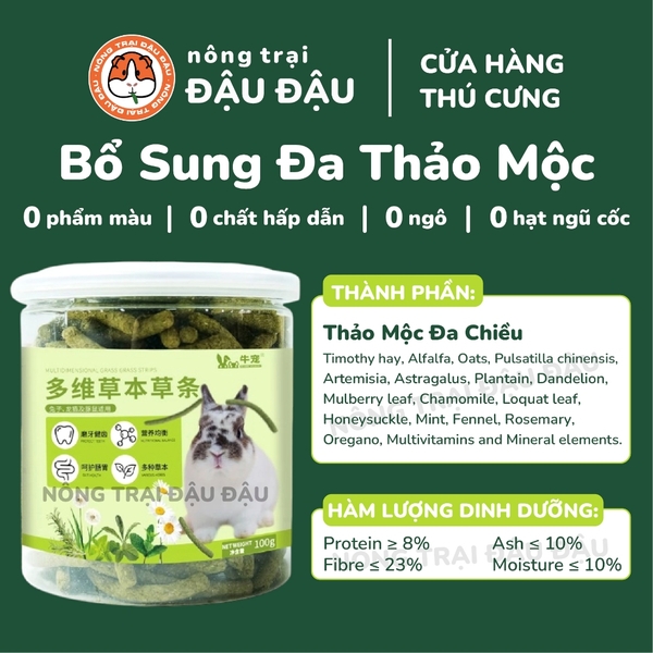 Bánh Cỏ Timothy Cho Thỏ, Bọ Ú, Chinchilla Bổ Sung Dinh Dưỡng Niu Chong