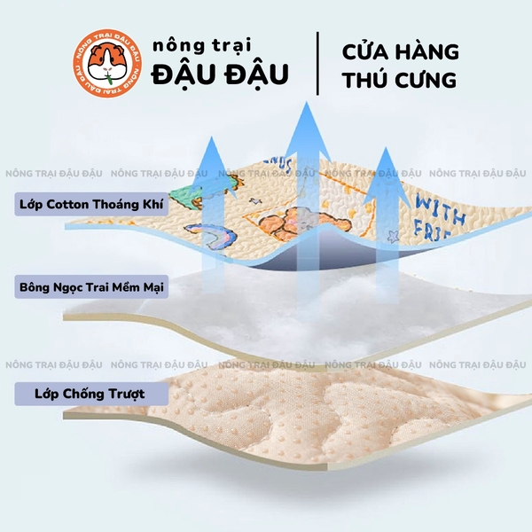 Thảm Lót Chống Trượt Cho Thỏ, Bọ Ú, Chó, Mèo, Thú Cưng Mềm Mại Thoải Mái