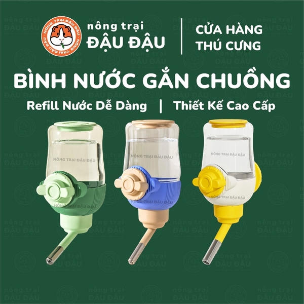 Bình Nước Thỏ, Bọ Ú, Chinchilla, Chó, Mèo Cao Cấp Bình Nước Gắn Chuồng 900ml