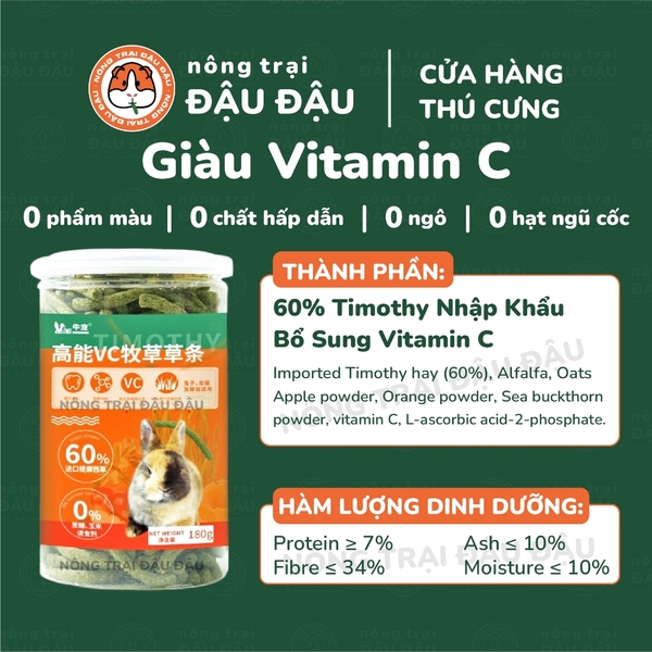 Bánh Cỏ Timothy Cho Thỏ, Bọ Ú, Chinchilla Bổ Sung Dinh Dưỡng Niu Chong