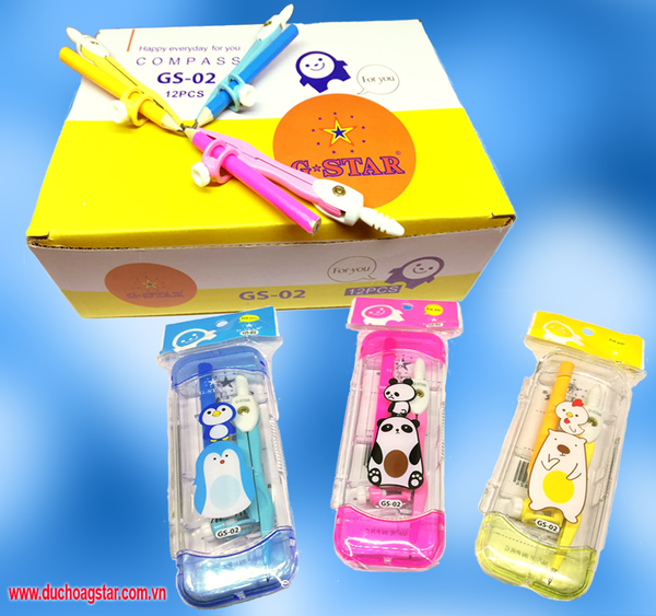 G Star Compa Kẹp Bút Chì GS-02 (12 Cái/ Hộp; 24 Hộp/ Thùng)