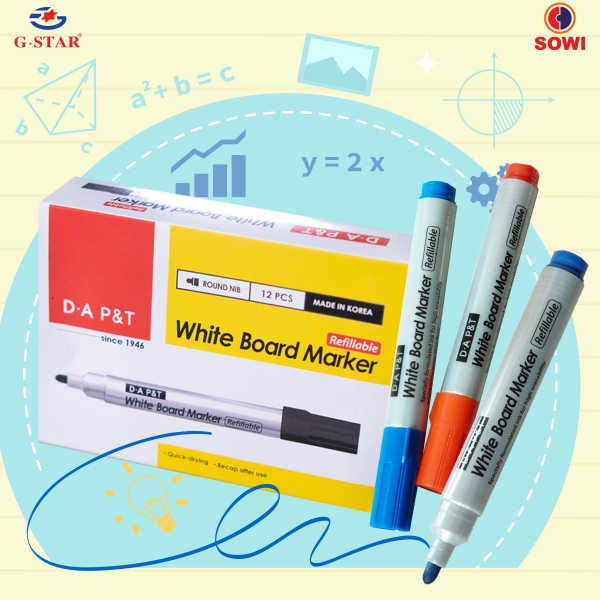 G-Star Bút Lông Bảng D.A (Xanh, Đỏ, Đen) (12 Cây/ Hộp; 48 Hộp/ Thùng)