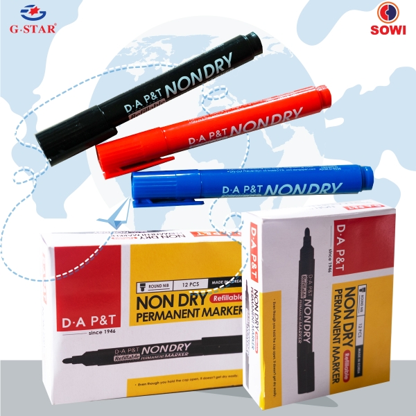 G-Star Bút Lông Dầu DA NON DRY (Xanh, Đỏ, Đen) (12 Cây/ Hộp; 48 Hộp/ Thùng)