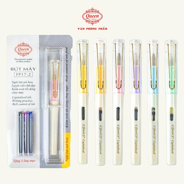 Queen - Bút Máy Ngòi Nét Hoa Luyện Chữ FP17-2 (24 Cây/Hộp)