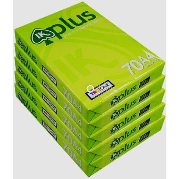 Giấy A4 IK Plus 70gms (5 Ram/Thùng) (500 tờ/Ram)