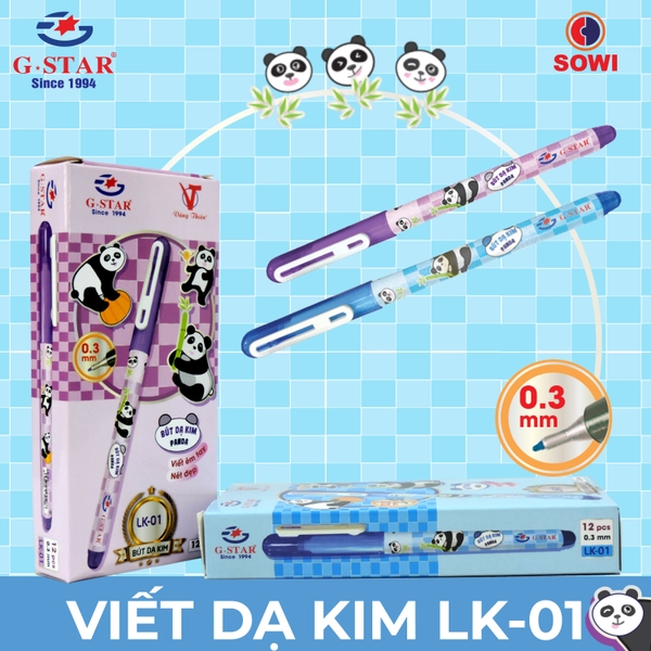 G-Star Bút Lông Kim Panda LK01 (Xanh, Tím) (12 Cây/ Hộp; 10 Hộp/ Lốc; 120 Hộp/ Thùng)