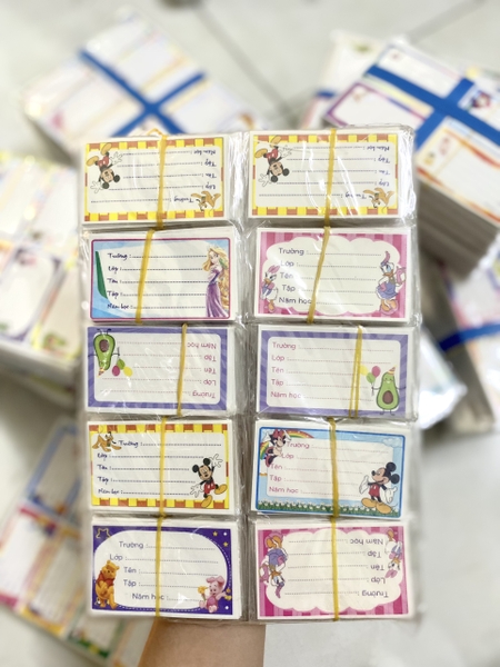 Nhãn Vở Đại 1 Nhãn Có Keo (10 Tờ/Xấp) (100 Xấp/Bịch)