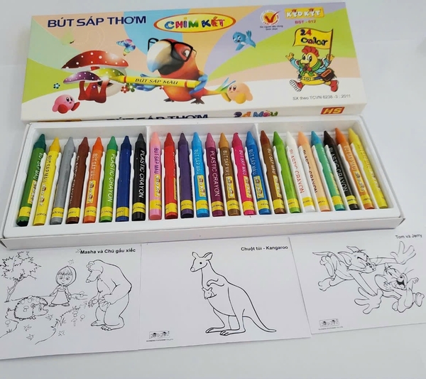 HS Bút sáp thơm Chim Két 18 màu BST-011 (5 Hộp/Lốc)