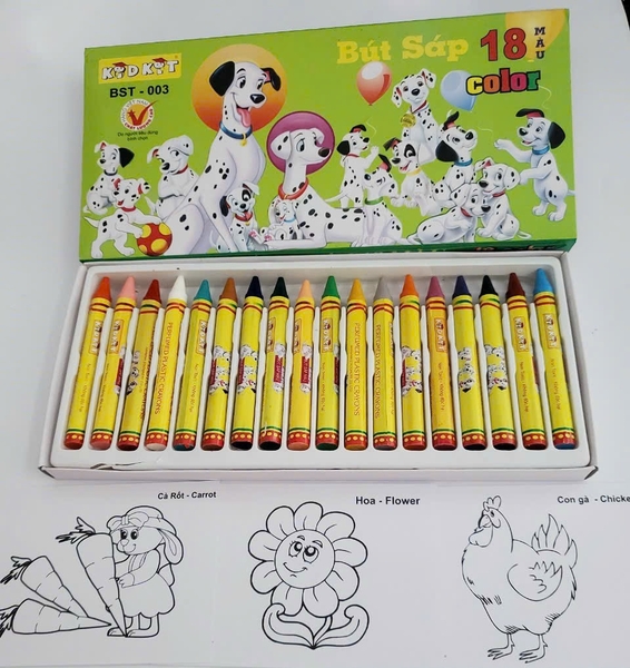 HS Bút sáp thơm Chó Đốm 18 màu BST-003 (5 Hộp/Lốc)