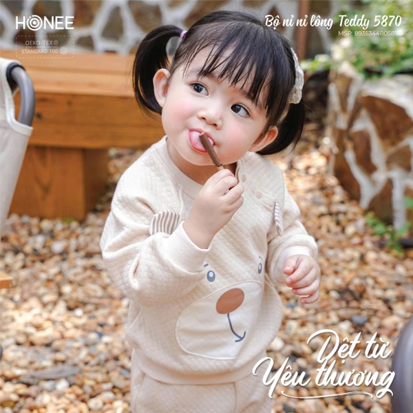 Bộ nỉ bông Teddy Honee 5870