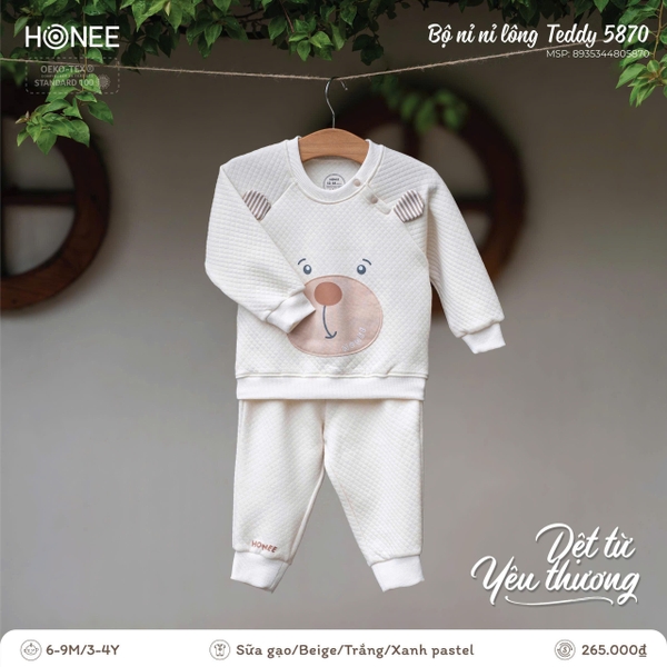 Bộ nỉ bông Teddy Honee 5870