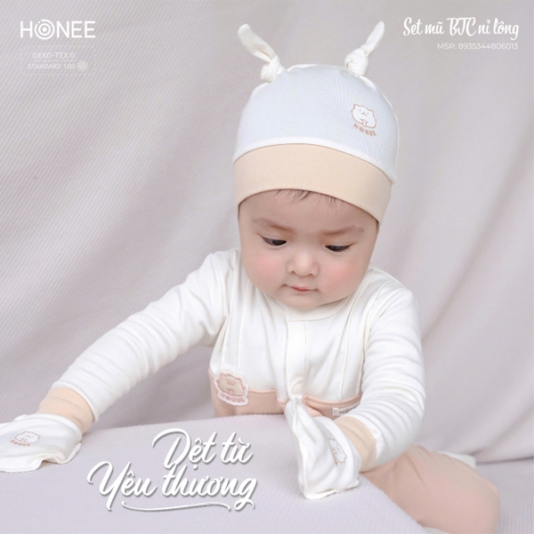 Set mũ BTC nỉ lông Honee 6013