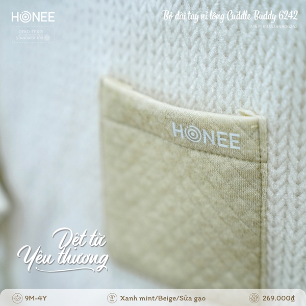 Bộ dài tay nỉ bông Cuddle Buddy Honee 6242