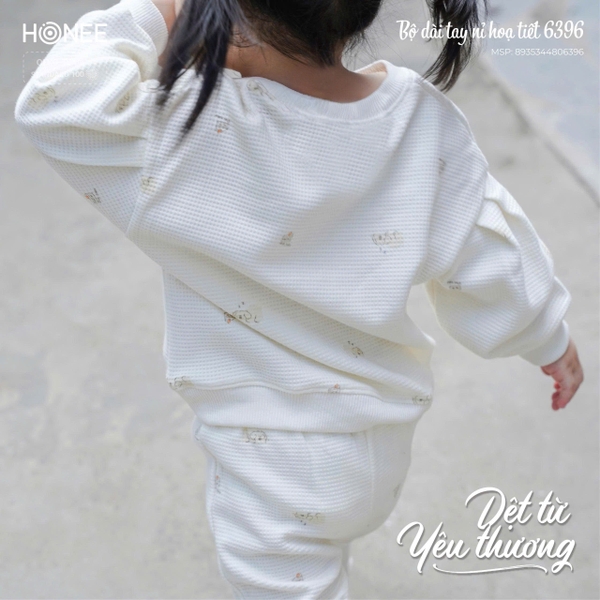 Bộ dài tay nỉ họa tiết Honee 6396