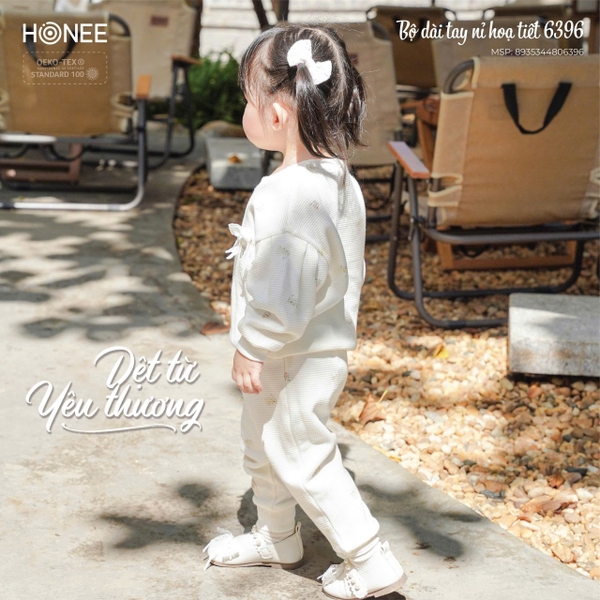 Bộ dài tay nỉ họa tiết Honee 6396