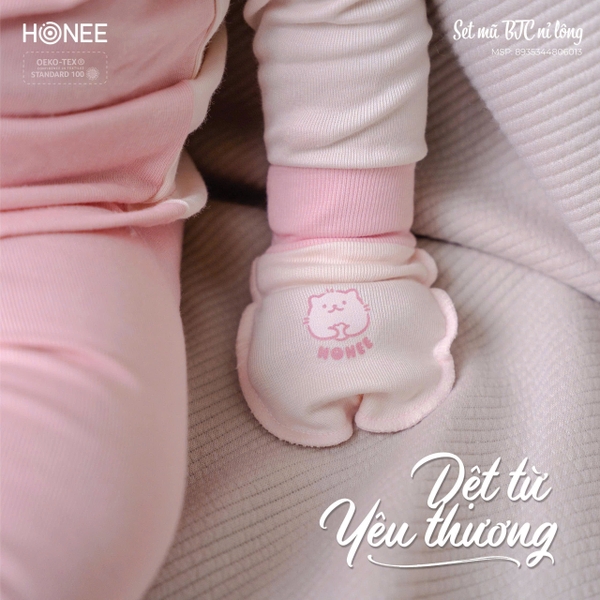 Set mũ BTC nỉ lông Honee 6013