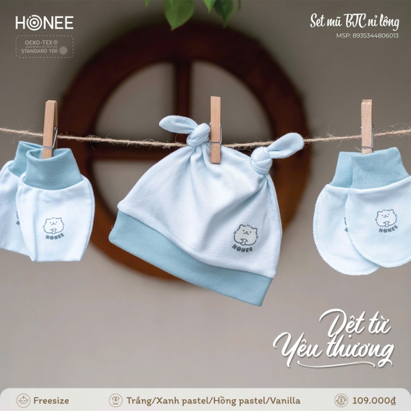 Set mũ BTC nỉ lông Honee 6013