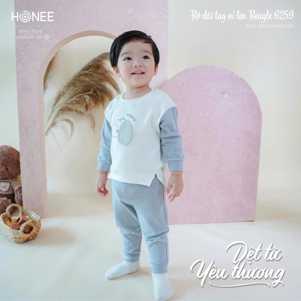 Bộ dài tay nỉ len Beagle Honee 6259
