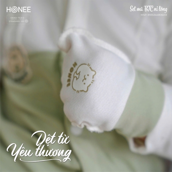 Set mũ BTC nỉ lông Honee 6013