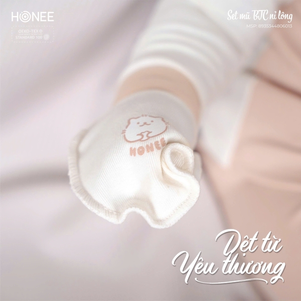 Set mũ BTC nỉ lông Honee 6013