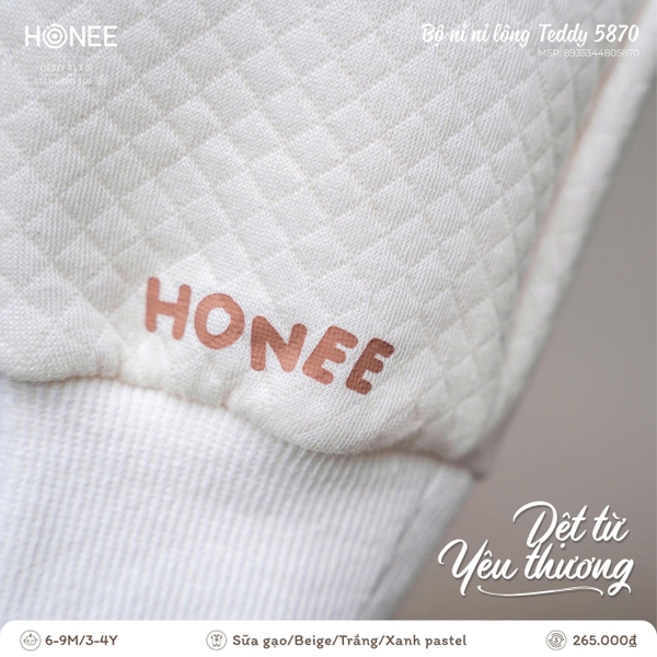 Bộ nỉ bông Teddy Honee 5870
