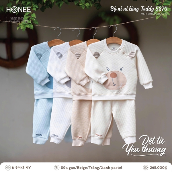 Bộ nỉ bông Teddy Honee 5870