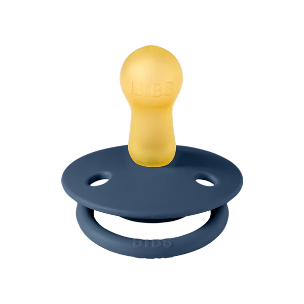 Ty ngậm núm tròn cao su tự nhiên BIBS Pacifier De Lux Latex  Size 2 trên 6 tháng tuối, Steel Blue