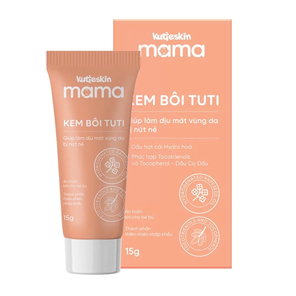 Kem bôi Tuti Kutieskin Mama 15g làm dịu mát vùng da bị nứt nẻ